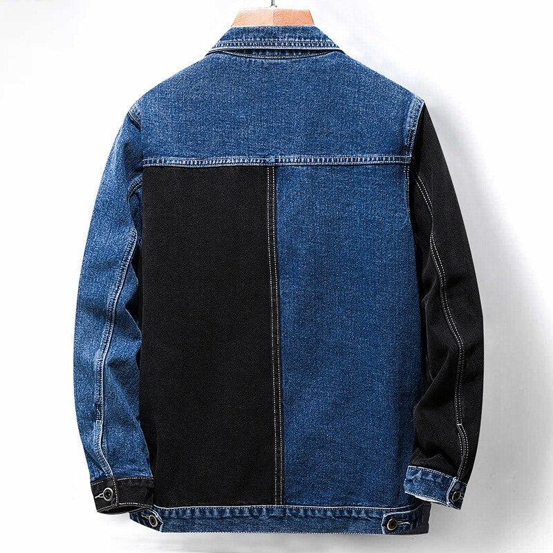 Denim Jakker Herre Stitching Cowboy Mode Jeansjakke