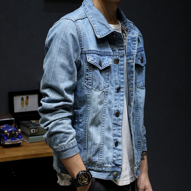 Denim Jakker Herre Street Style Slick Denimjakke