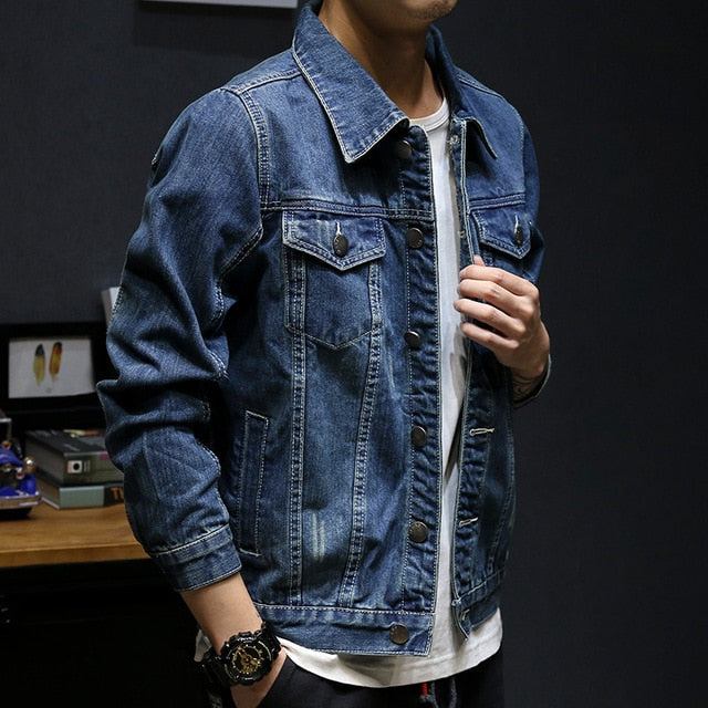 Denim Jakker Herre Street Style Slick Denimjakke