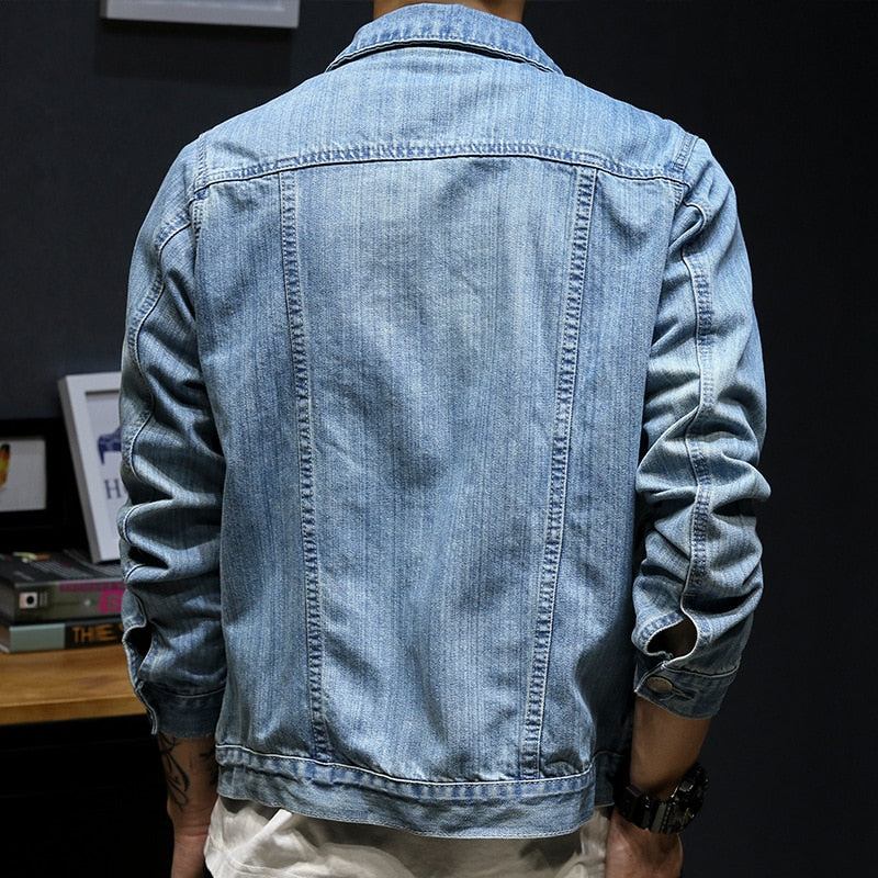 Denim Jakker Herre Street Style Slick Denimjakke