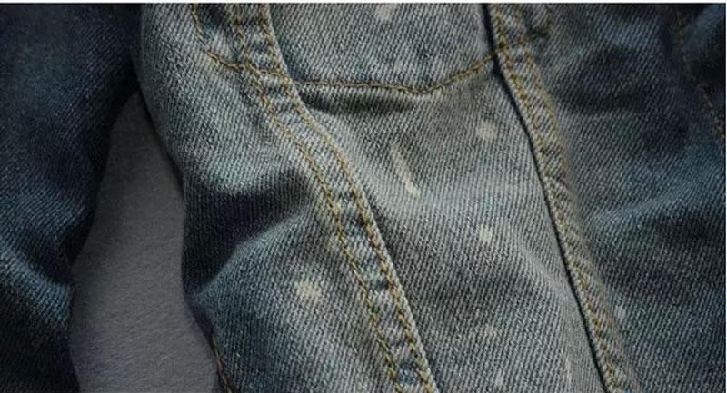 Herre Denim Jakker Casual Jeansjakke I Vasket Bomuld