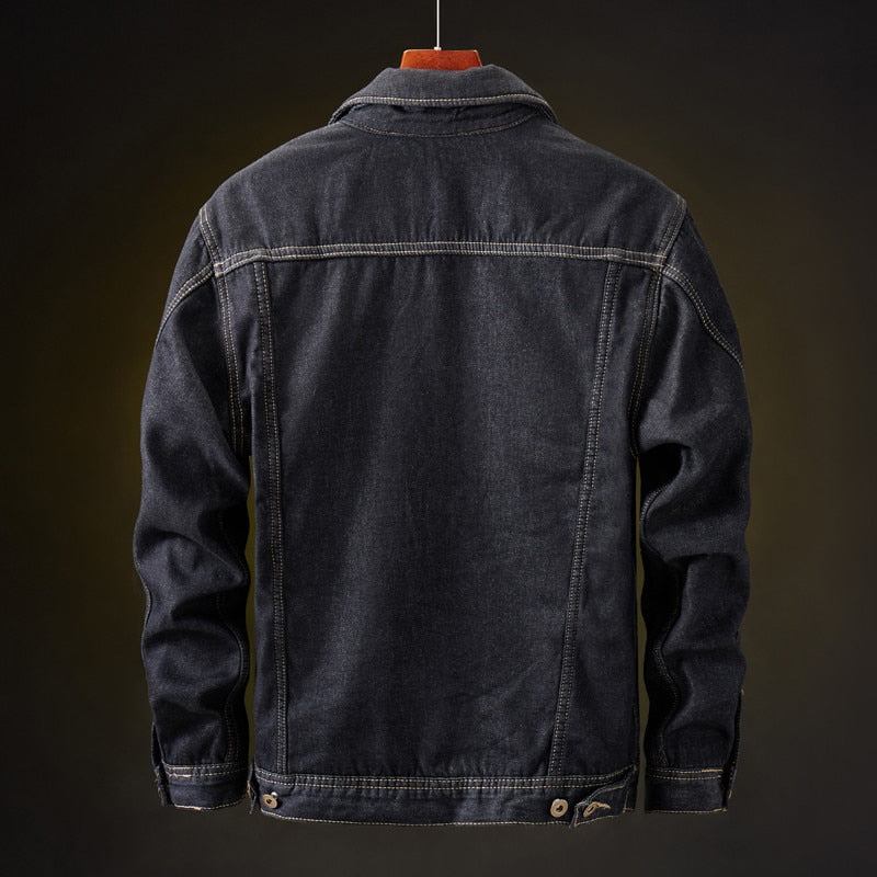 Herre Denim Jakker Cowboy Fleece Denimjakke