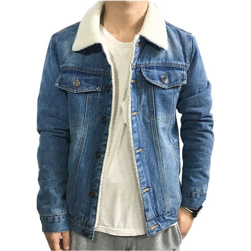 Herre Denim Jakker Fashion Velvet Denimjakke