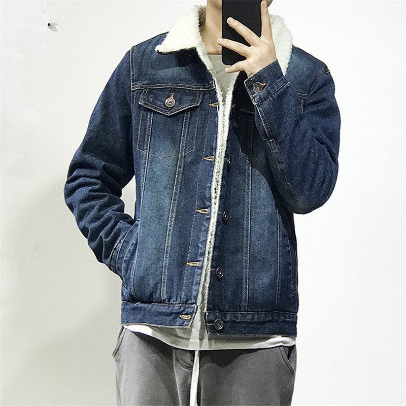 Herre Denim Jakker Fashion Velvet Denimjakke