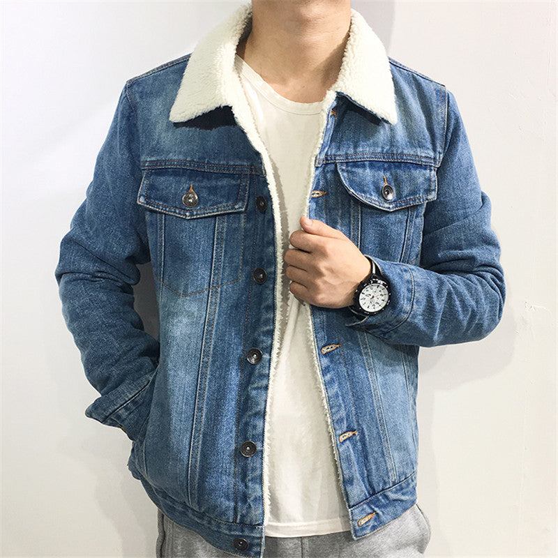 Herre Denim Jakker Fashion Velvet Denimjakke