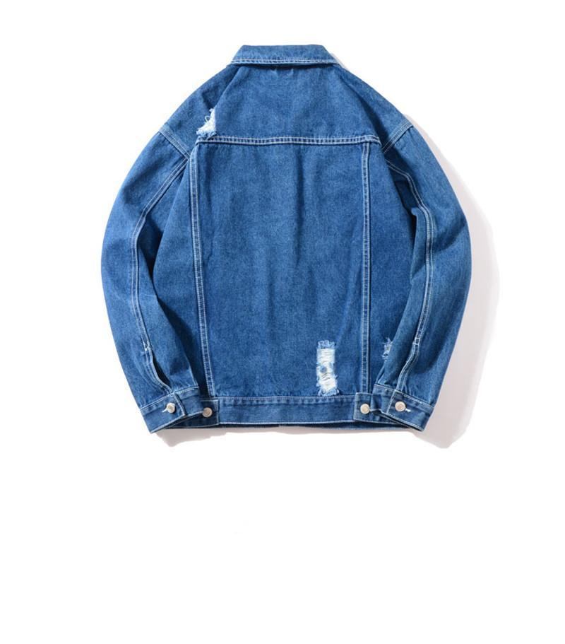 Herre Denim Jakker Spring Hole Jean-jakke