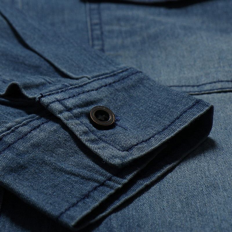 Herre Denim Jakker Vasket Klassisk Retro Denimjakke