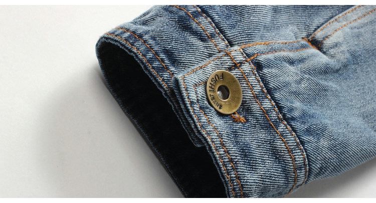 Herre Denim Jakker Vinter Denim Hættejakke