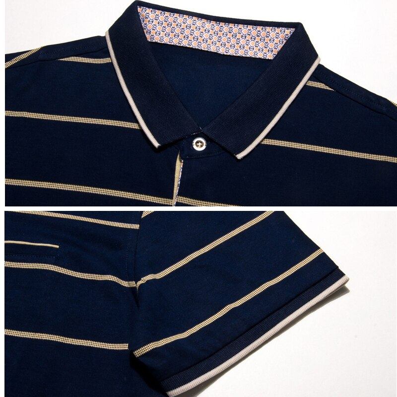 Herre Polo Skjorter Bomuld Fashion Stribet Polo