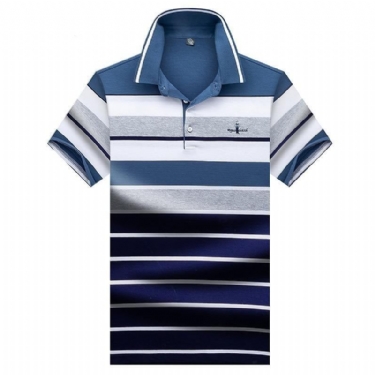 Herre Polo Skjorter Designerbroderi Bomuld Business Poloshirt