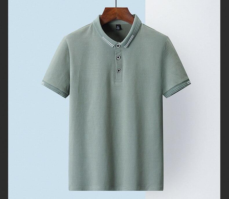 Herre Polo Skjorter Forår Sommer Turn Down Krave T-shirt