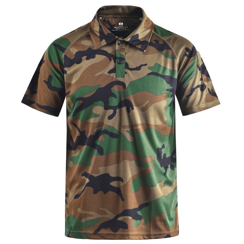 Herre Polo Skjorter Typhon Multicam Fast Dry Tactical Camouflage Poloshirt