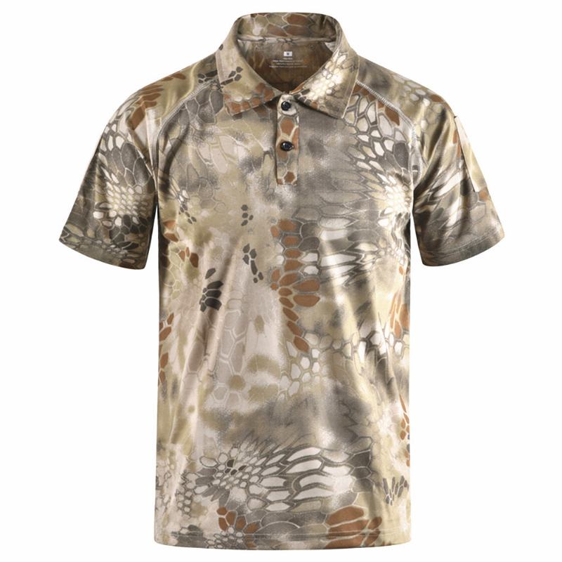 Herre Polo Skjorter Typhon Multicam Fast Dry Tactical Camouflage Poloshirt