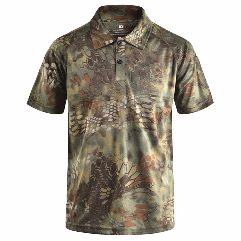 Herre Polo Skjorter Typhon Multicam Fast Dry Tactical Camouflage Poloshirt