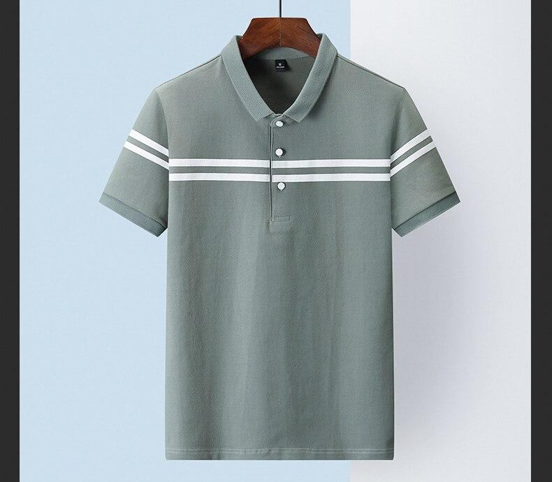 Polo Skjorter Herre Patchwork Halvstribet Poloshirt