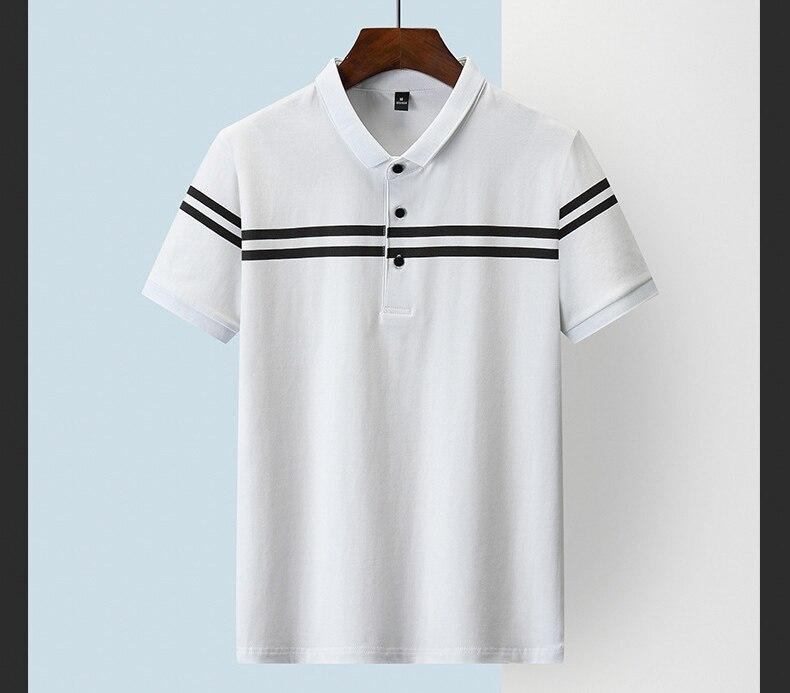 Polo Skjorter Herre Patchwork Halvstribet Poloshirt