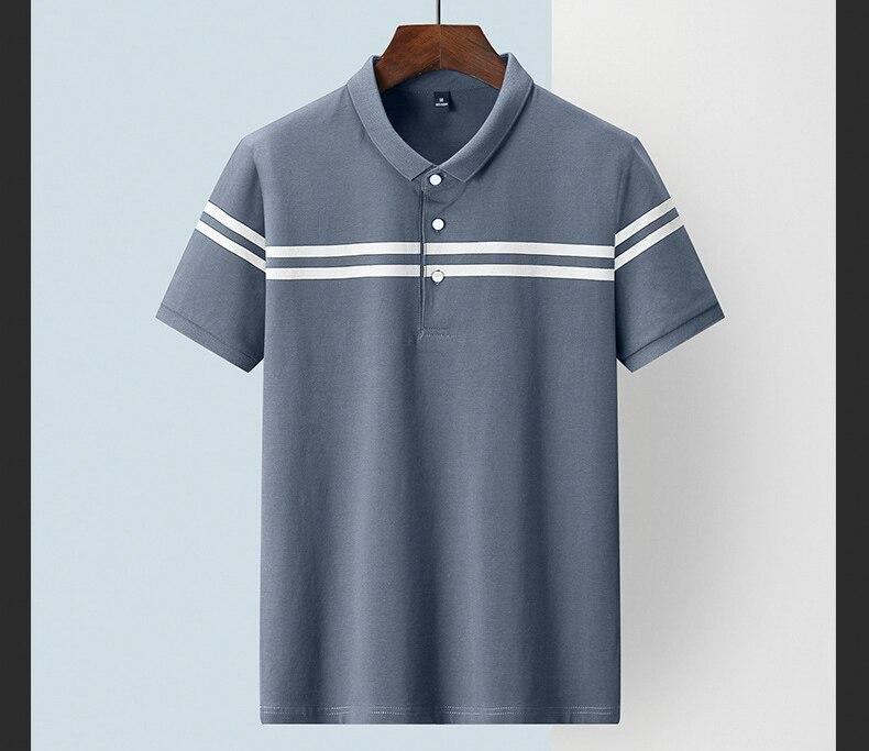 Polo Skjorter Herre Patchwork Halvstribet Poloshirt