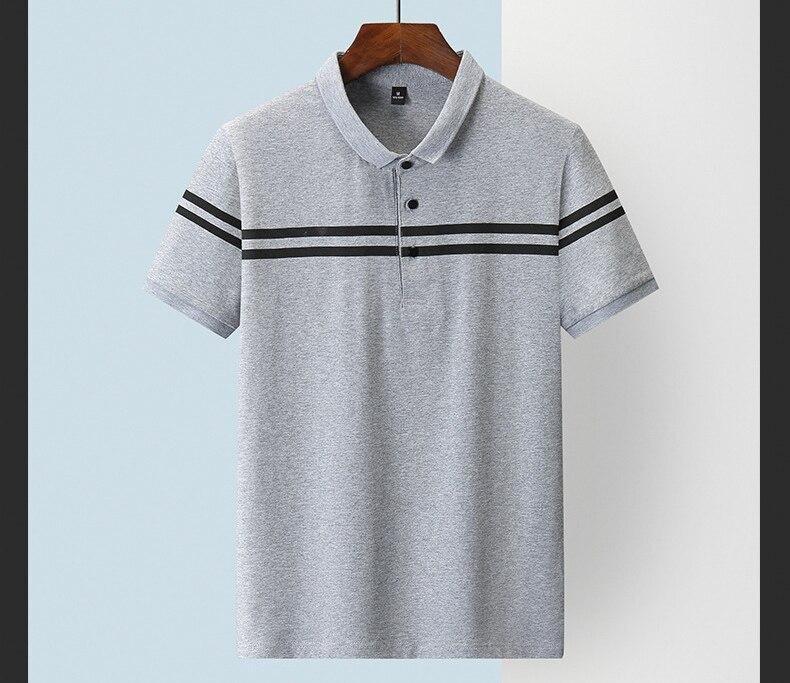 Polo Skjorter Herre Patchwork Halvstribet Poloshirt