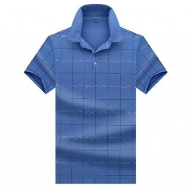 Polo Skjorter Herre Sommermode Plaid Poloshirt Med Revers