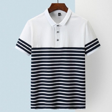 Polo Skjorter Herre Stribet Polo-shirt Til Mænd