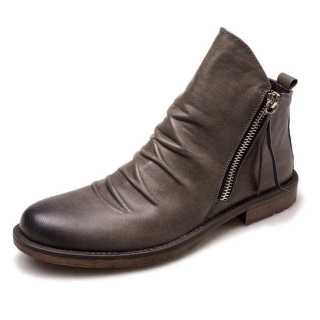 Herre Støvler High-top Tassel Zip Pu Læderstøvler