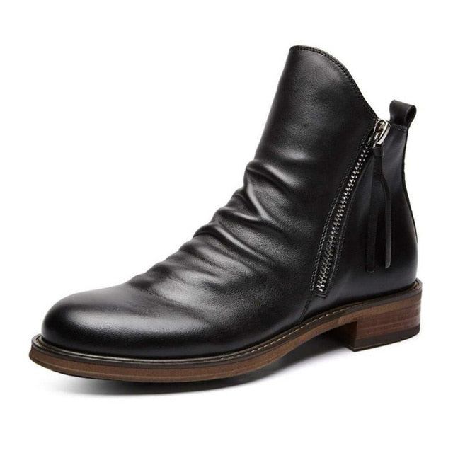 Herre Støvler High-top Tassel Zip Pu Læderstøvler