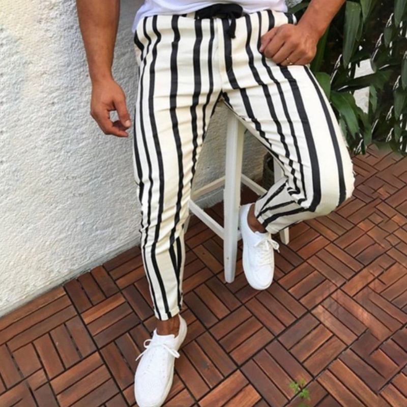 Bukser Herre Casual Stripped Pencil Pants