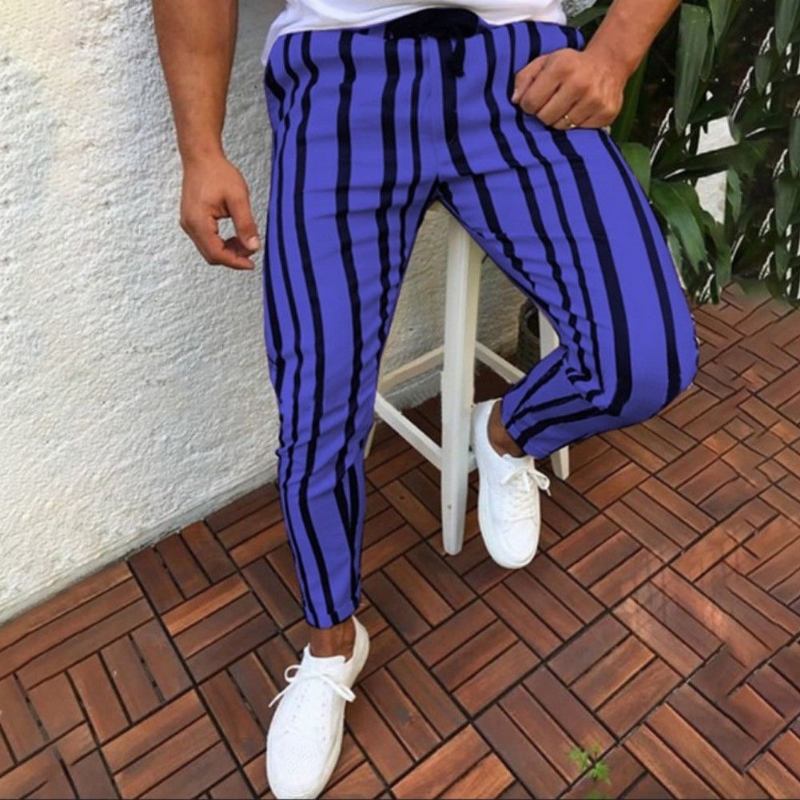 Bukser Herre Casual Stripped Pencil Pants