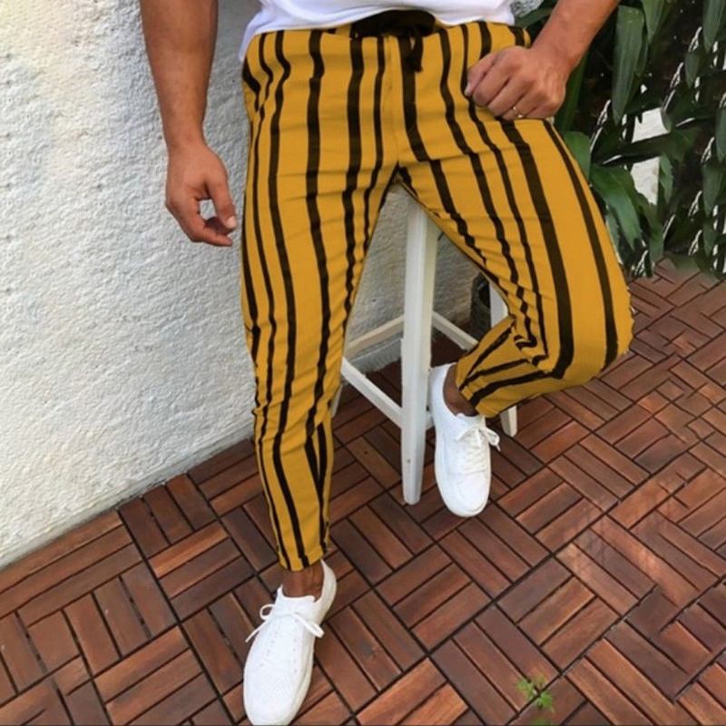 Bukser Herre Casual Stripped Pencil Pants