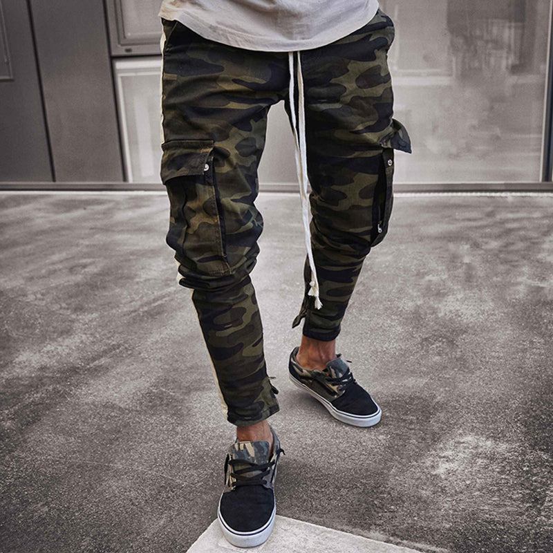 Bukser Herre Side Stripe Camo Streetwear Joggers