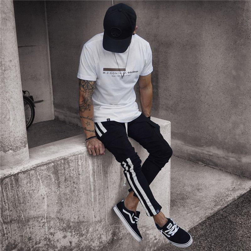 Bukser Herre Side Stripe Camo Streetwear Joggers