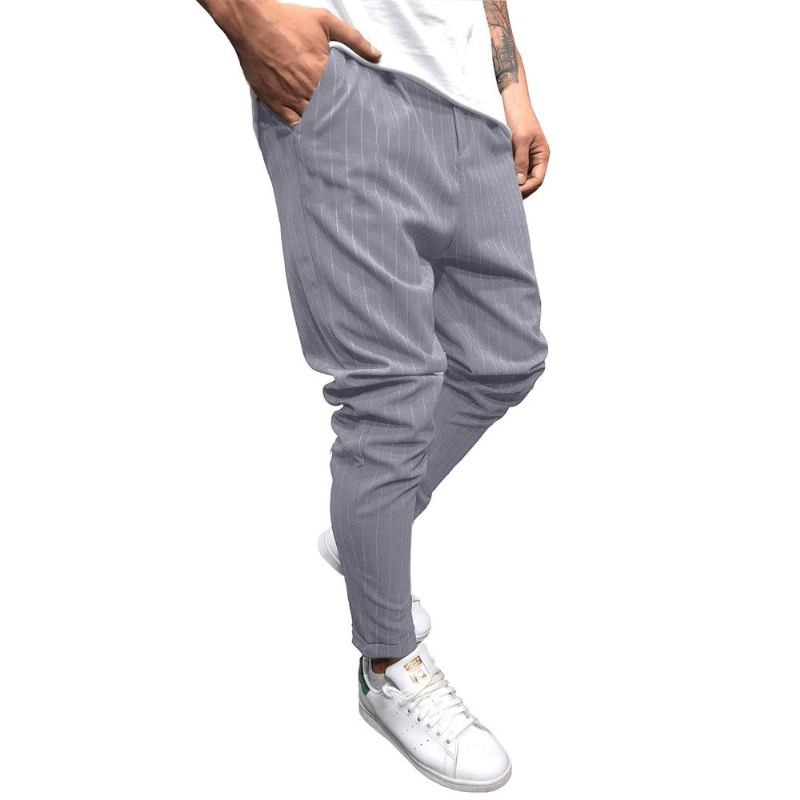 Bukser Herre Streetwear Loose Stripe Midtertaljebukser