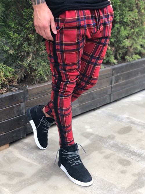 Bukser Herre Vogue Vintage Plaid Pencil Pants