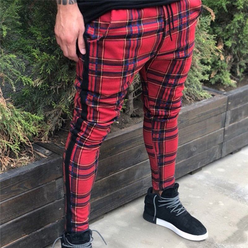 Bukser Herre Vogue Vintage Plaid Pencil Pants