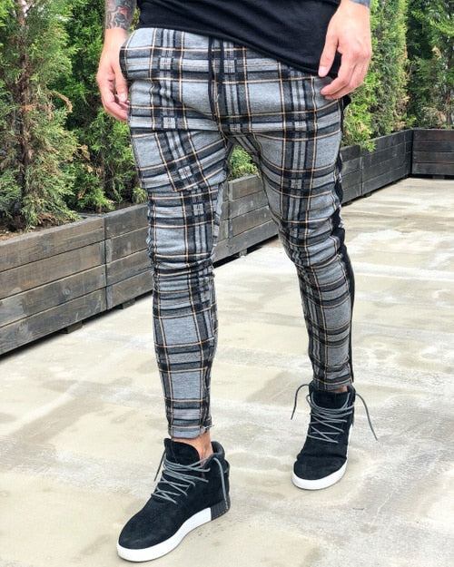 Bukser Herre Vogue Vintage Plaid Pencil Pants