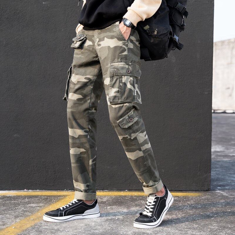 Designer Bomuld Camo Cargo Bukser