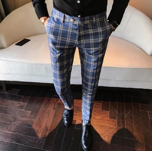 Plaid Business Slim Fit Bukser