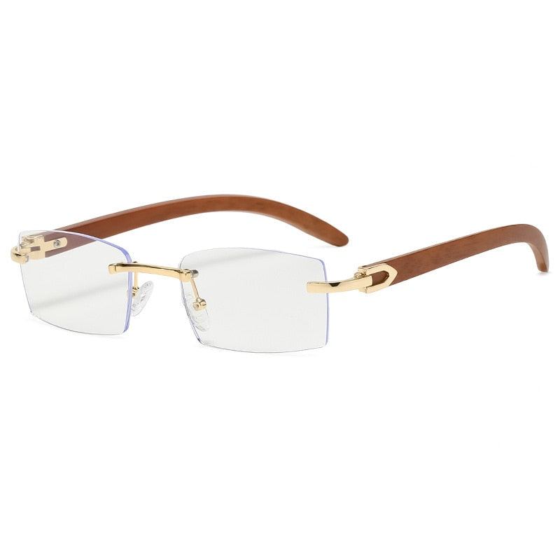 Fashion Vintage Trendy Punk Rimless Rektangulære Solbriller