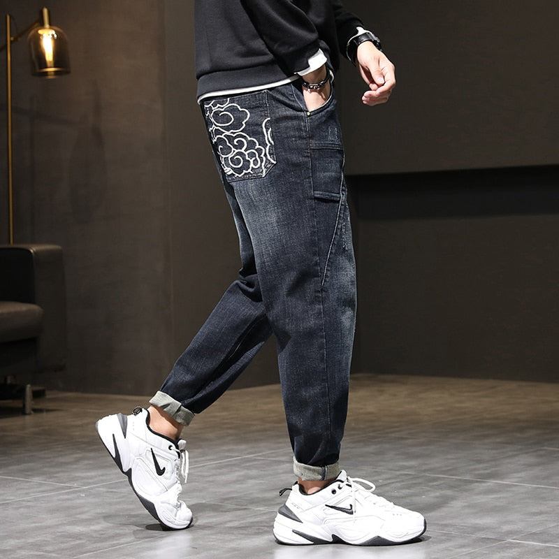 Broderede Baggy Fashion Jeans