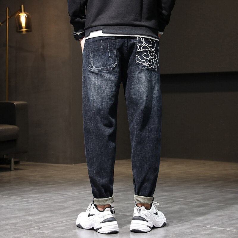 Broderede Baggy Fashion Jeans