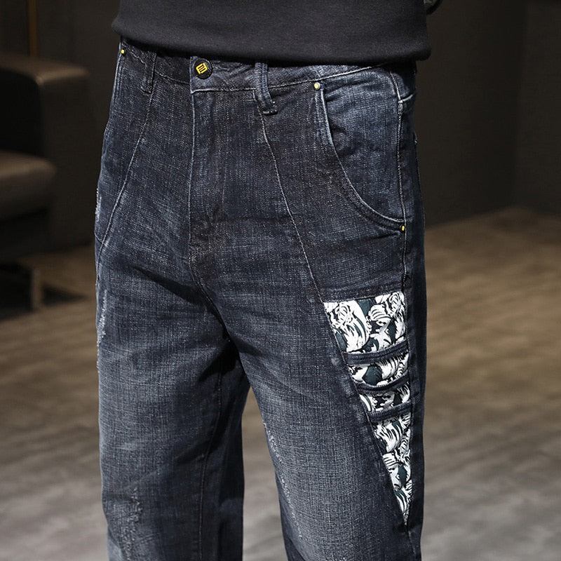 Broderede Baggy Fashion Jeans