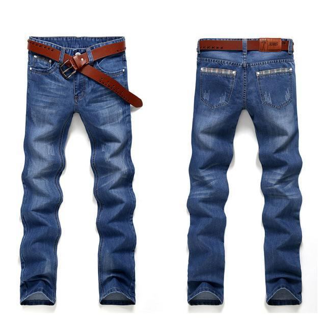 Design Lige Stribede Jeans