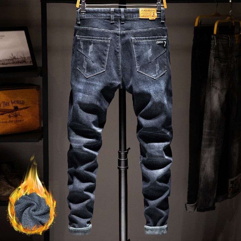 Designer Trendy Mørkeblå Jeans