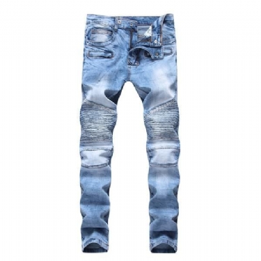 Elasticitet Vaskede Bomulds Jeans