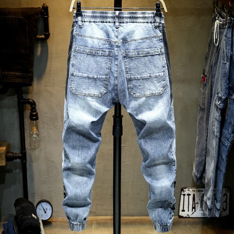 Elastiske Jeans Herre Med Snøre I Taljen