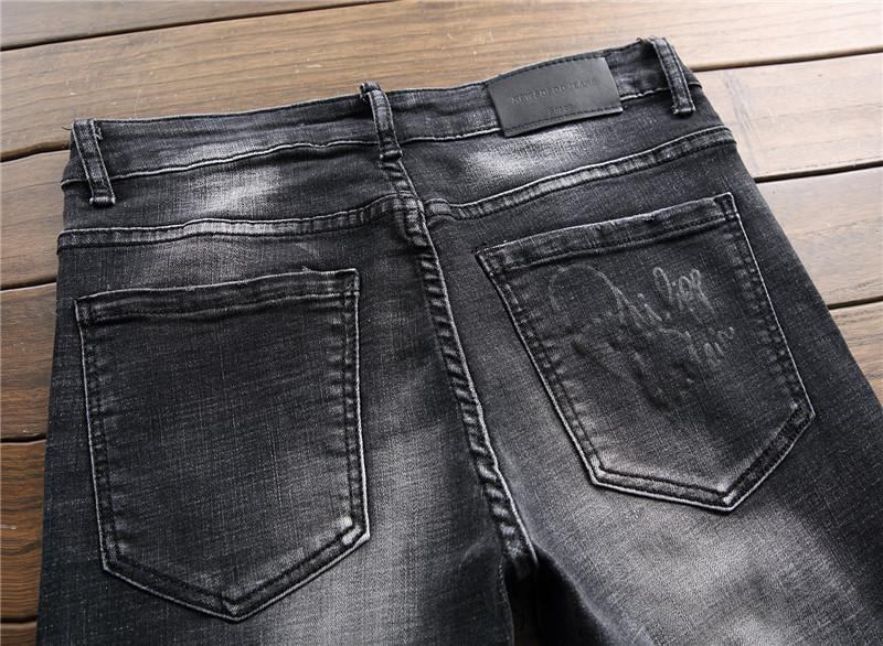 Elastiske Vaskede Rippede Jeans