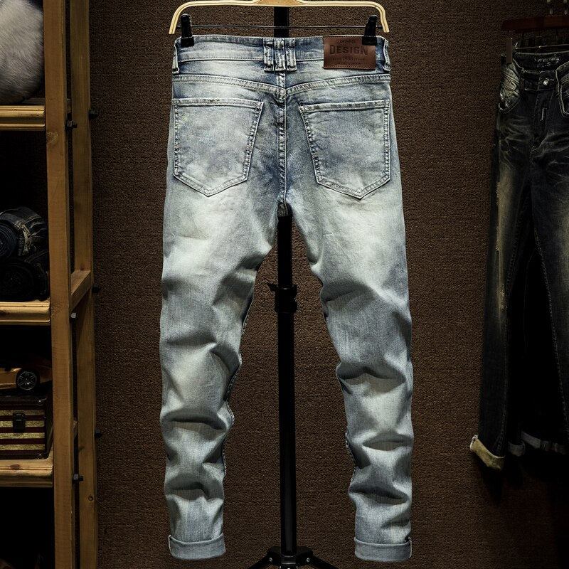 Herre Jeans Rippede Distressed Streetwear-jeans