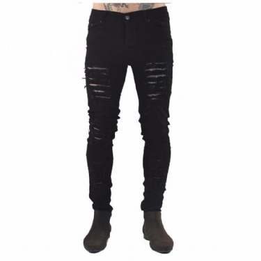 Hip Hop Swag Distressed Slim Jeans Herre 3 Farver