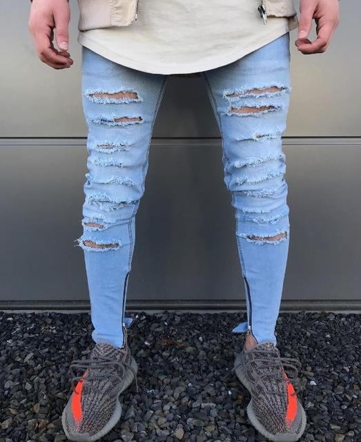 Hip Hop Swag Distressed Slim Jeans Herre 3 Farver