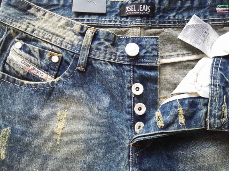 Italienske Straight Fit Rippede Jeans